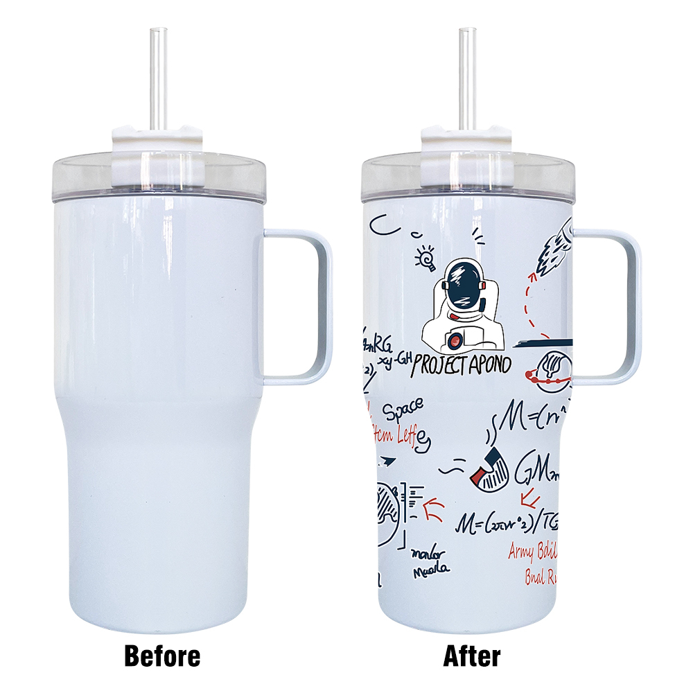 25 Pack YIPAI China Warehouse Newest Style White Sublimation 20oz Kids Sparkly Stanley Tumbler