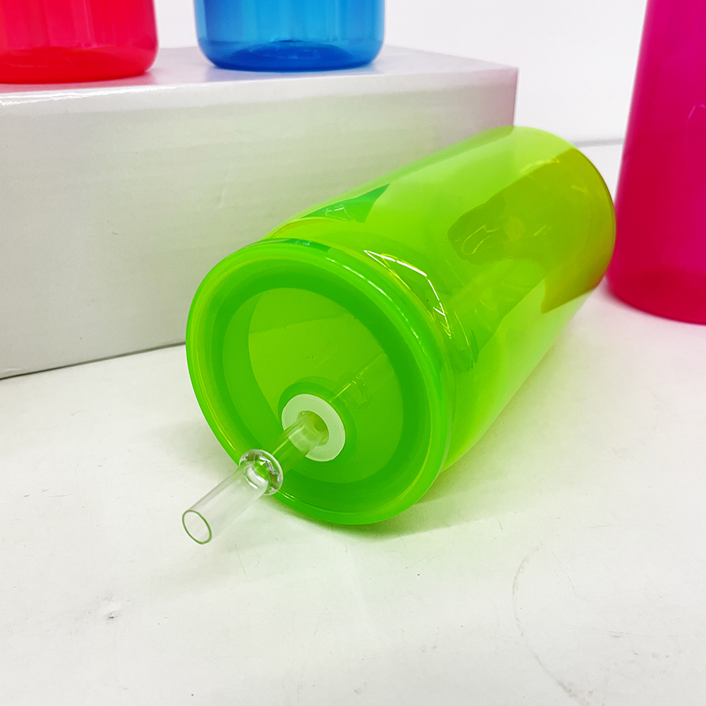 50 Pack YIPAI USA Warehouse 16oz Bright Neon Color Plastic Can Same Size As Glass Can For UV DTF Wraps