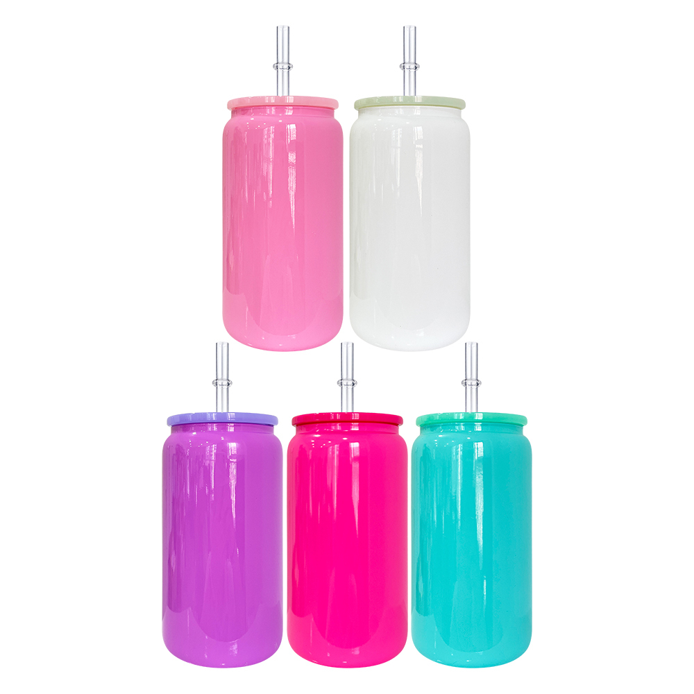 25 Pack 50 Pack YIPAI China Warehouse Classic Macaron Color 16oz Glass Can With PP Lids