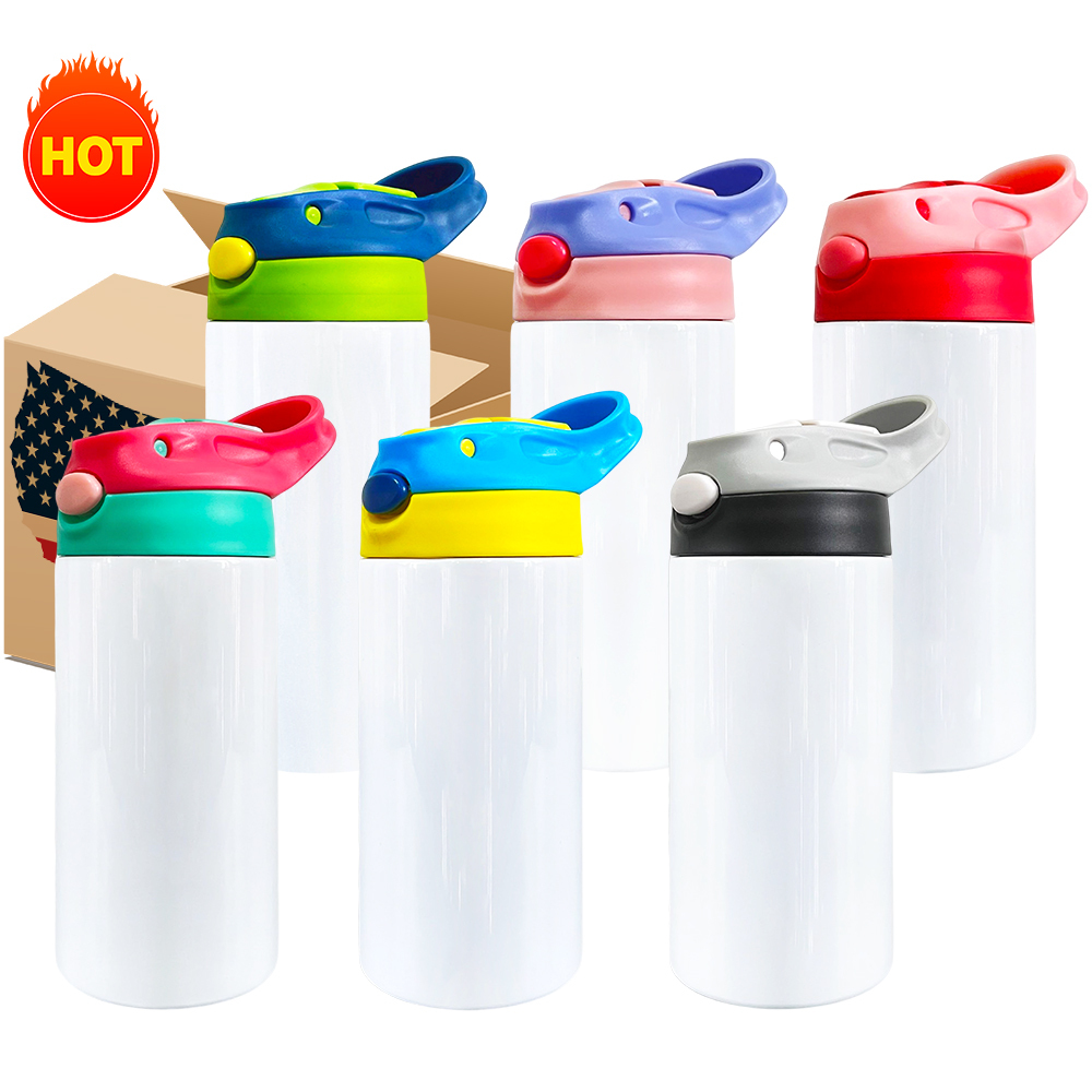 25 Pack YIPAI USA Warehouse YPXLZ001 12oz Sublimation Blanks Mix Colors Kids Children Straight Tumbler Water Bottle