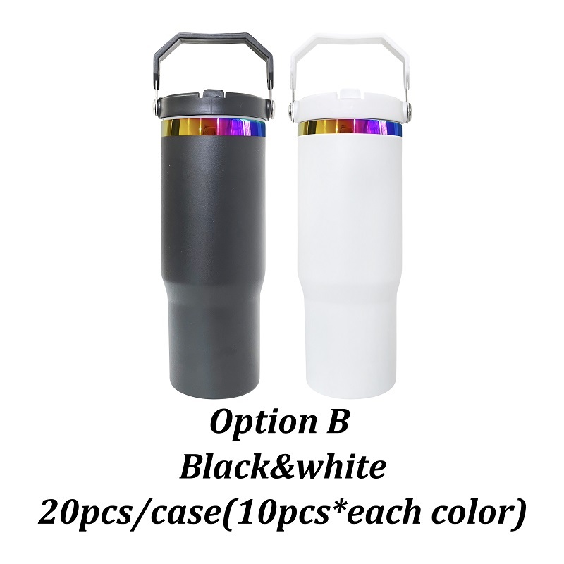 YIPAI China Warehouse 30oz Flip Straw Rainbow Plated Tumblers For Laser Engraving