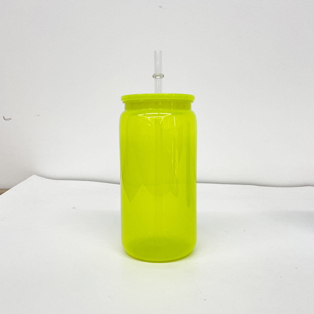 50 Pack YIPAI USA Warehouse 16oz Bright Neon Color Plastic Can Same Size As Glass Can For UV DTF Wraps