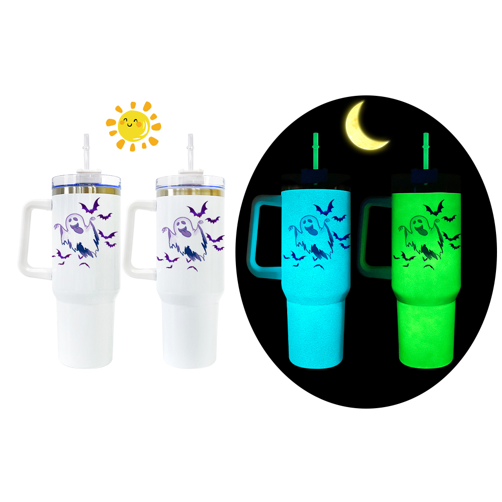 20 Pack YIPAI USA Warehouse Glow In Dark 40oz Tumbler With Lid And Straw For DIY Sublimation Printing