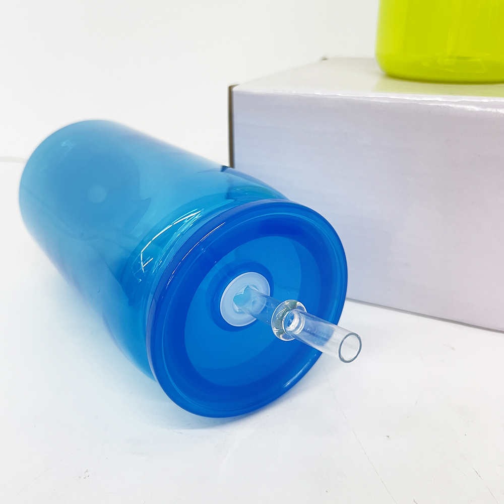 50 Pack YIPAI USA Warehouse 16oz Bright Neon Color Plastic Can Same Size As Glass Can For UV DTF Wraps