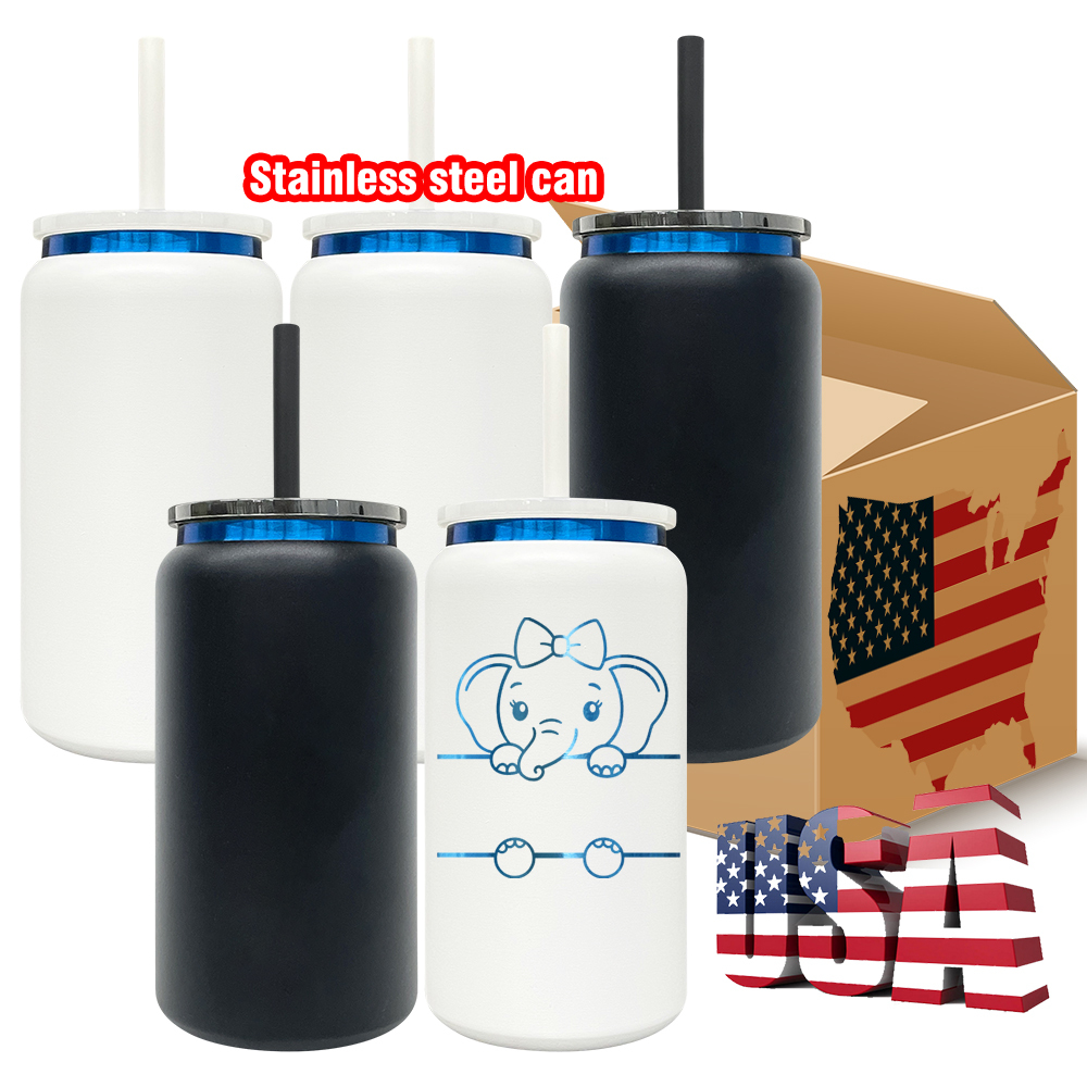 25 Pack YIPAI USA Warehouse 16oz Blue Plated Vacuum Insulated Stainless Steel Can
