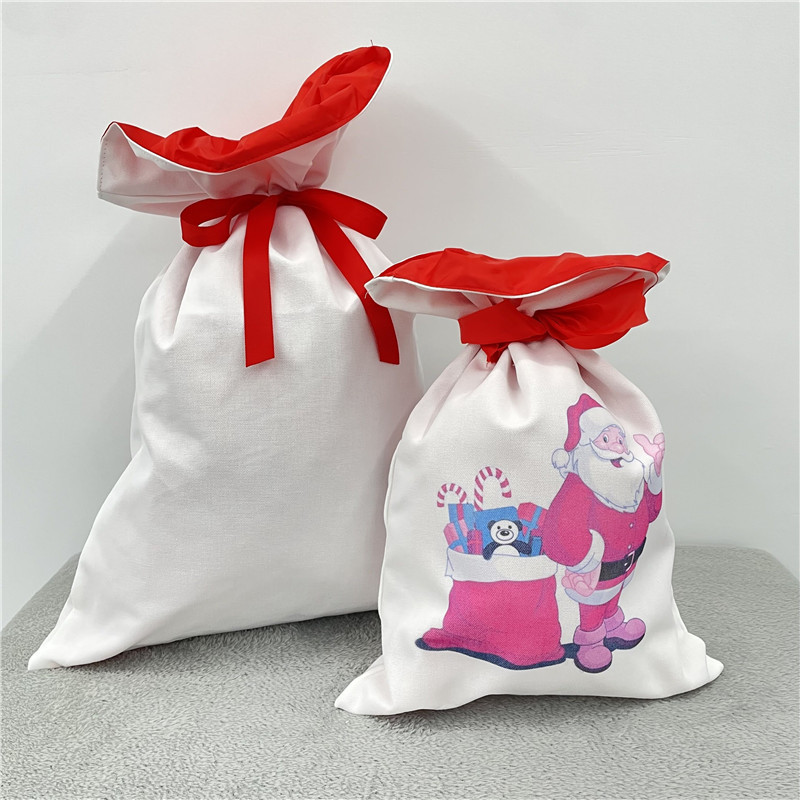 US White Color Blank Sublimation Christmas Bags 50pcs