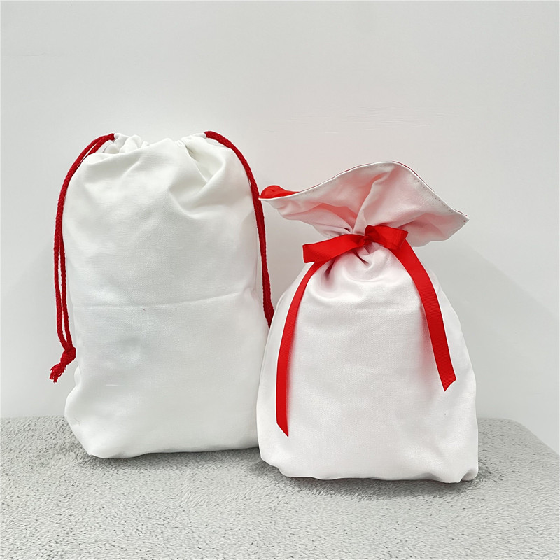 US White Color Blank Sublimation Christmas Bags 50pcs
