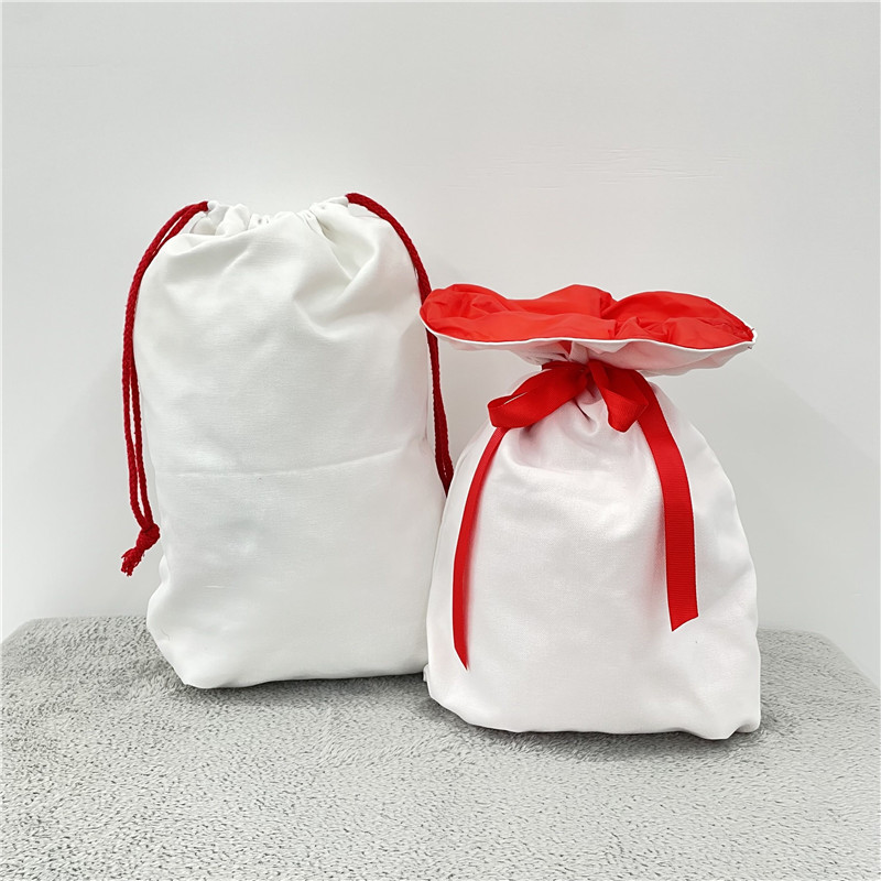 US White Color Blank Sublimation Christmas Bags 50pcs