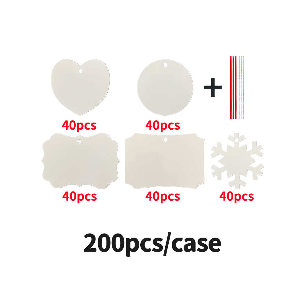 YIPAI US Warehouse Christmas Supply Wholesale Aluminum Ornaments With Red Rope And Hemp Rope Mix 5 Styles Sold By Case (Pre Sale Delivery Time 8th October)