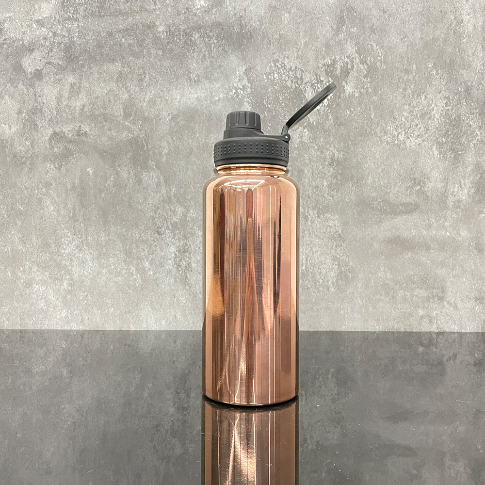 1PC Sample YIPAI USA Warehouse 7 Colors 32oz Powder Coated Mirror Copper Plated Underneath Water Bottle with Magnetic Phone Holder for Laser Engraving