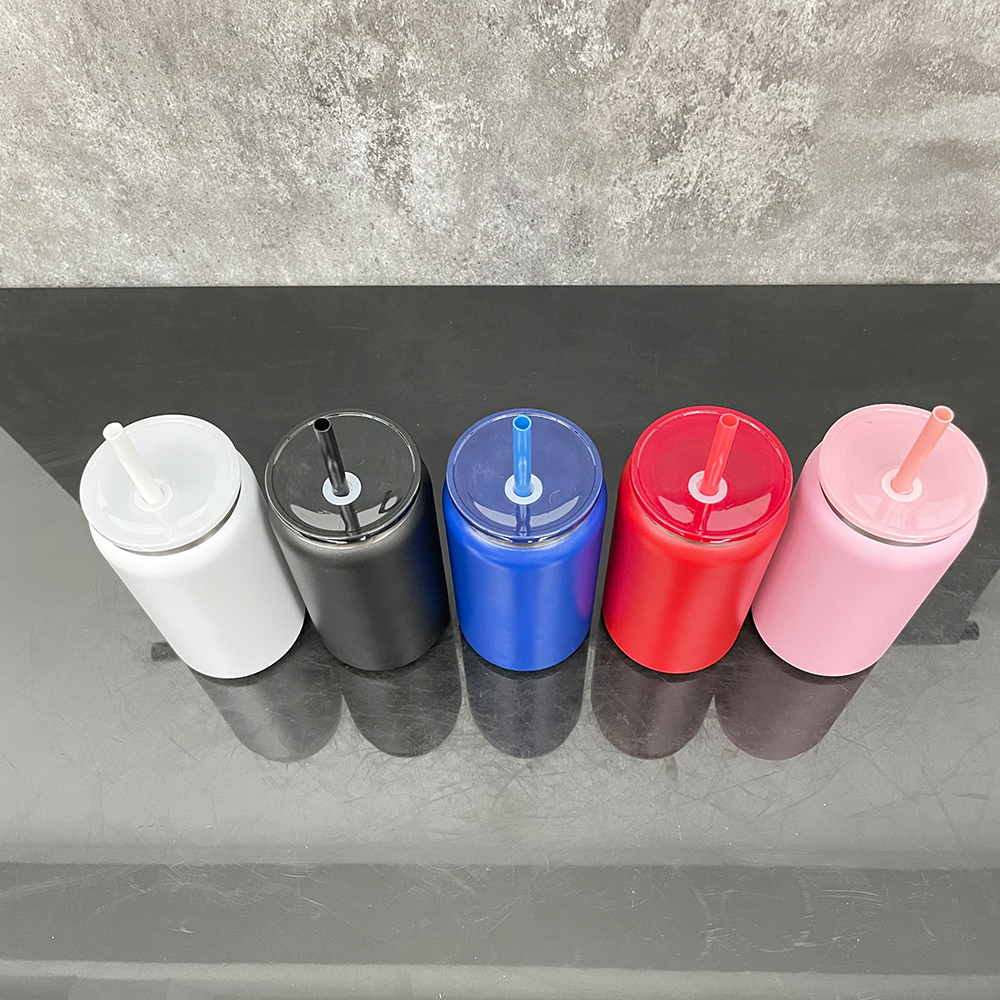 25 Pack YIPAI USA Warehouse 16oz Black Plated Vacuum Insulated Stainless Steel Can for Laser Engraving