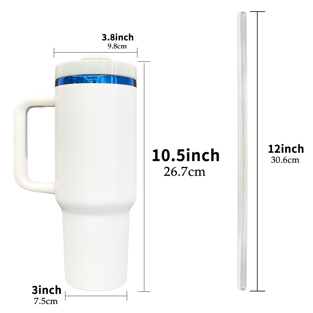 20 Pack YIPAI USA Warehouse 40oz Blue Underneath Powder Coat H2.0 Quencher Tumblers with Boots