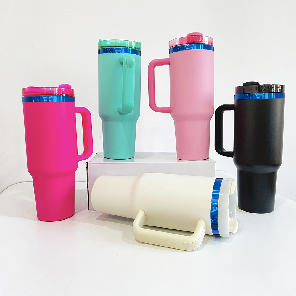 20 Pack YIPAI USA Warehouse 40oz Blue Underneath Mix Color Powder Coat H2.0 Quencher Tumblers