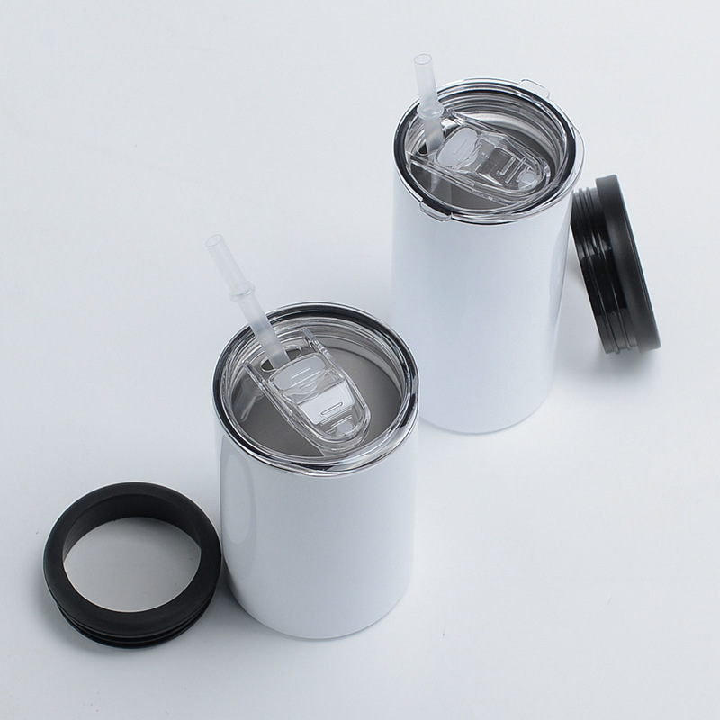 50 Pack YIPAI USA Warehouse 12oz blank sublimation Can Cooler with 2 lids fatty and skinny style for choose