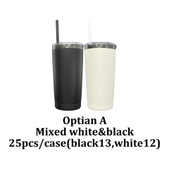 20oz-13 Black & 12 White Mixed