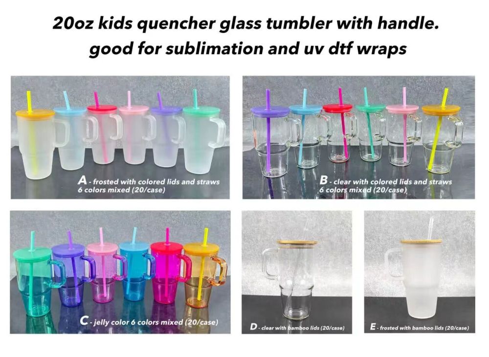 20Pack Yipai China warehouse blank sublimation 20oz glass mugs with handle ,suit for sublimation and UV DTF wraps