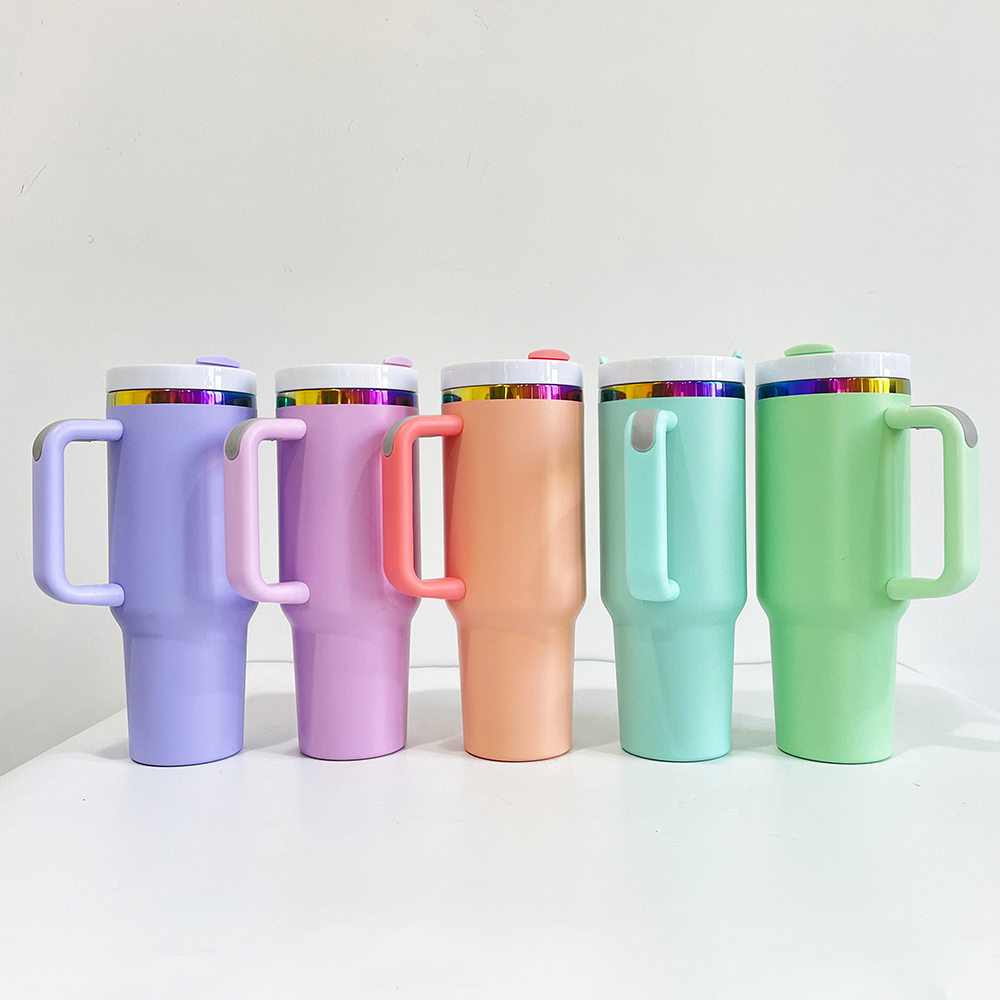 20 Pack YIPAI USA Warehouse H2.0 40oz Macaron Colors Rainbow Plated Quencher Tumbler