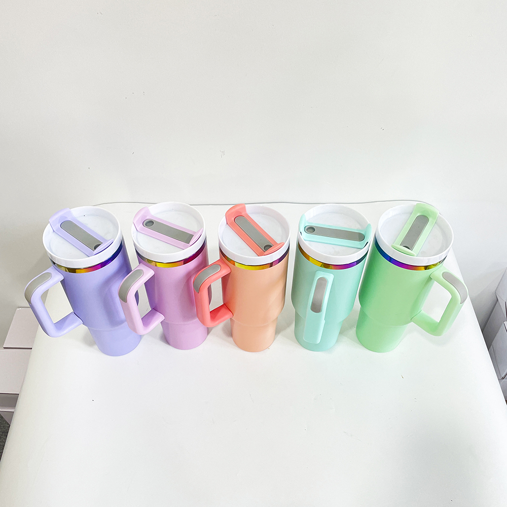 20 Pack YIPAI USA Warehouse H2.0 40oz Macaron Colors Rainbow Plated Quencher Tumbler