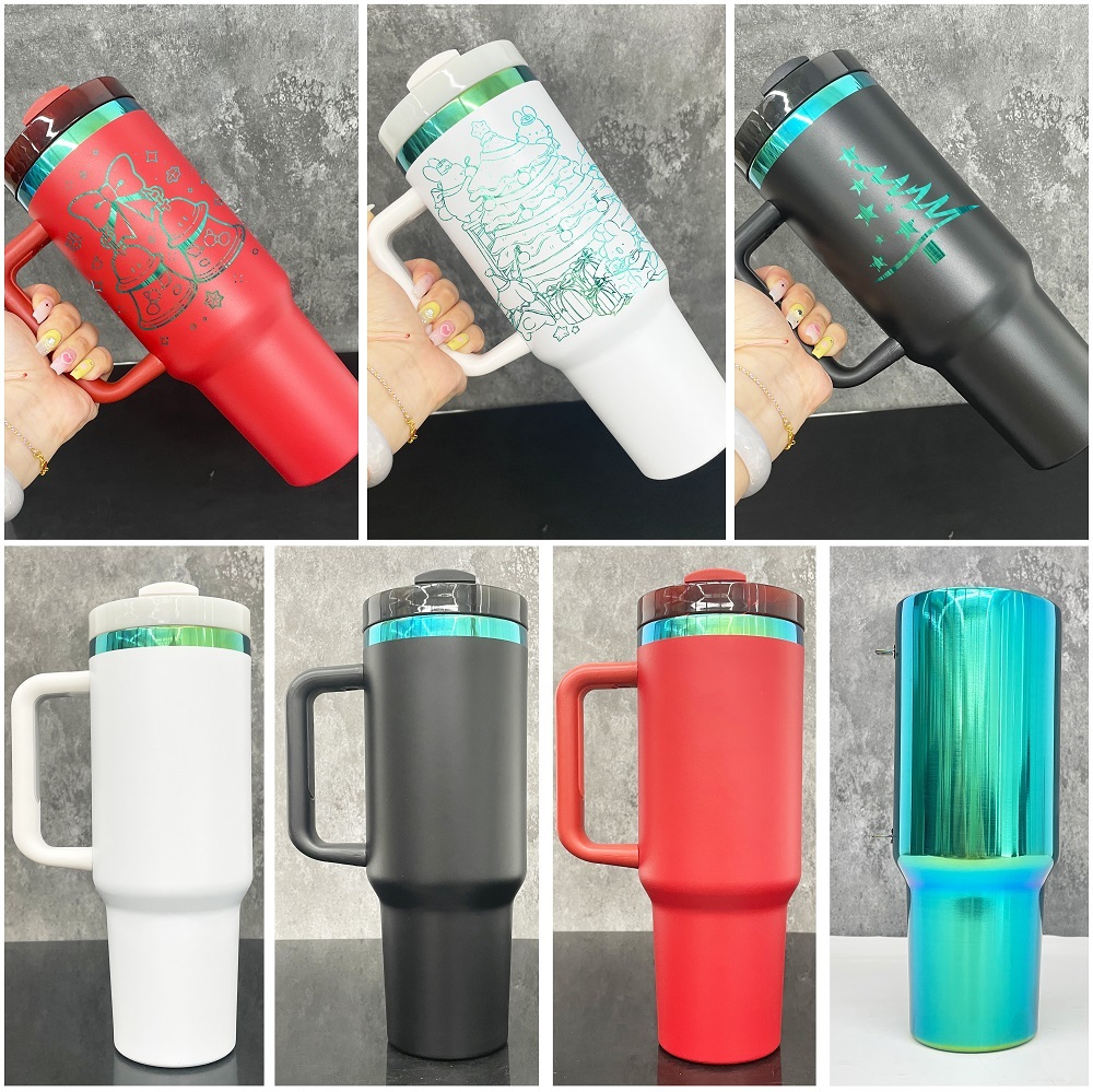 20 Pack YIPAI China Warehouse 40oz H2.0 Green Plated Tumblers For Laser Engraving