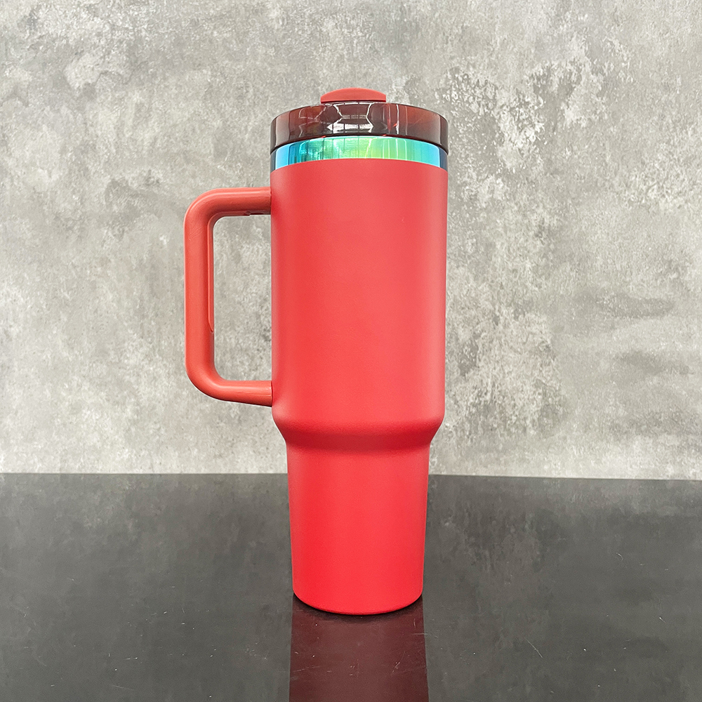 20 Pack YIPAI USA Warehouse 40oz H2.0 Green Plated Power Cotaed Christmas Tumblers For Laser Engraving