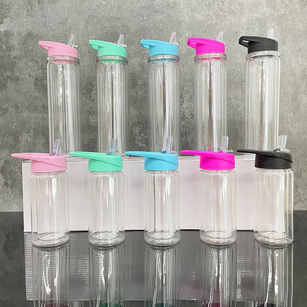25 Pack YIPAI USA Warehouse 15oz Double Walled Plastic Bottles For Snow Globes With Pre Drilled Hole And Plug