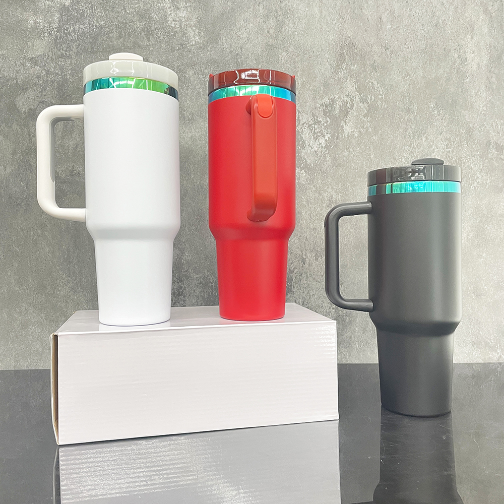 20 Pack YIPAI USA Warehouse 40oz H2.0 Green Plated Power Cotaed Christmas Tumblers For Laser Engraving