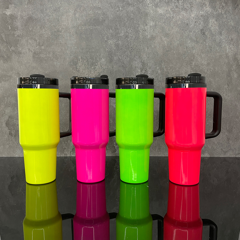 20pack YIPAI China warehouse blank mirror black plated H2.0 40oz NEON tumblers for sublimation and laser engraving
