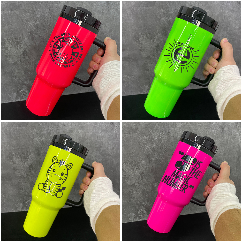 20pack YIPAI China warehouse blank mirror black plated H2.0 40oz NEON tumblers for sublimation and laser engraving