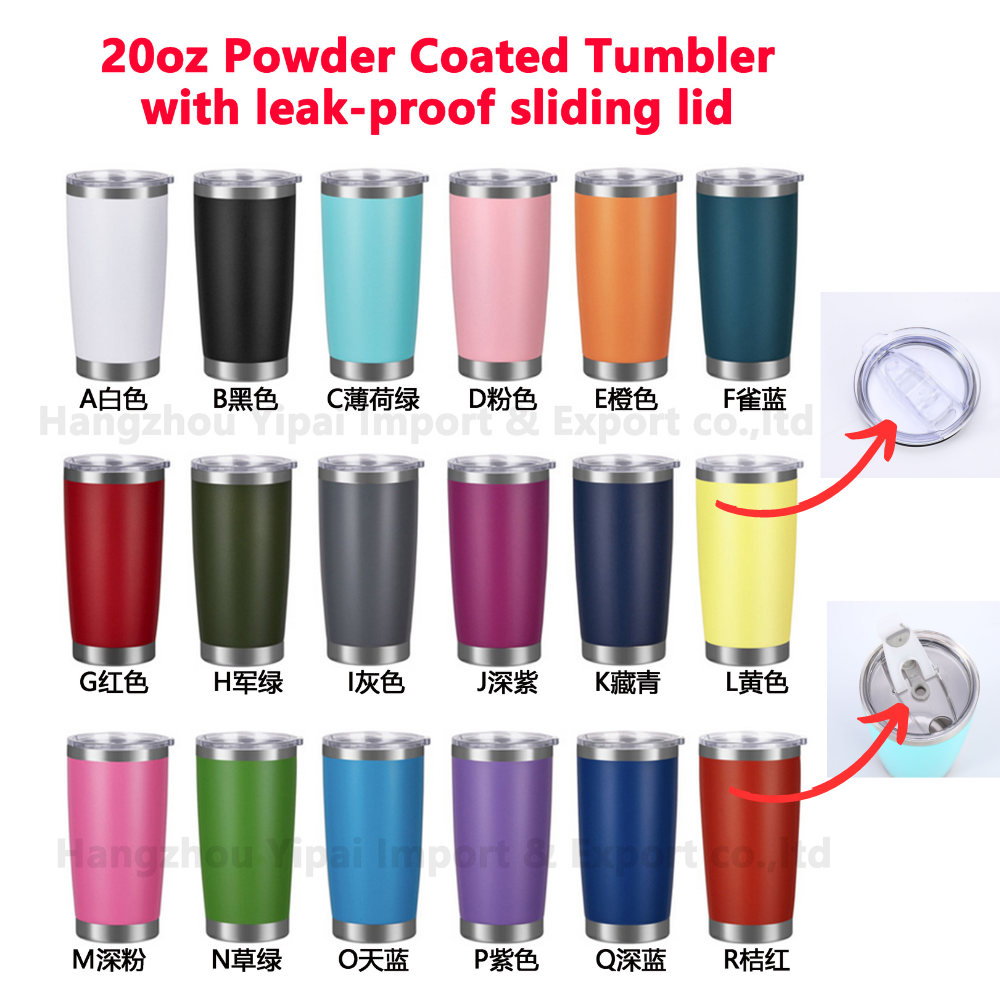25 Pack China Warehouse 20oz powder coated coffee car tumblers with leak proof normal lids for laser engraving