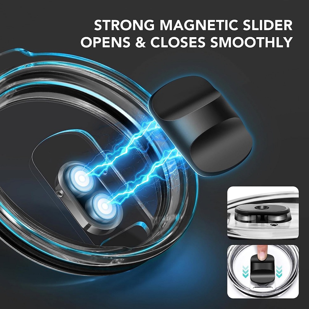25 Pack China Warehouse Magnetic lids suitable for 20oz 30oz Yeti Style powder coated coffee car tumblers ship by air