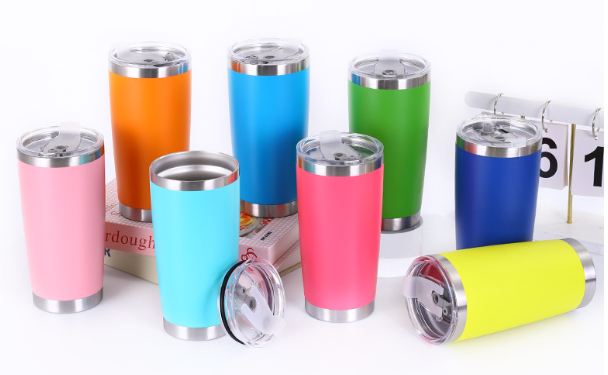 25 Pack China Warehouse 20oz powder coated coffee car tumblers with leak proof normal lids for laser engraving