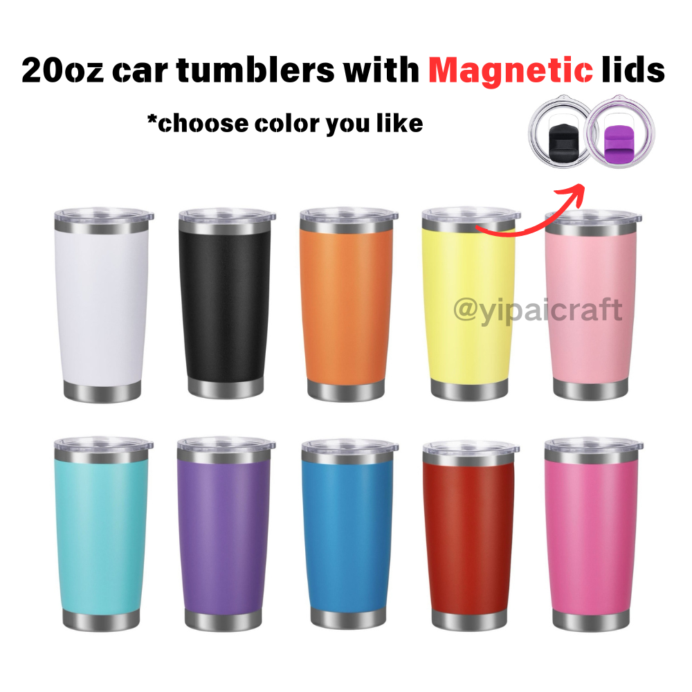 25 Pack China Warehouse 20oz Yeti Style powder coated coffee car tumblers with Magnetic lids for laser engraving