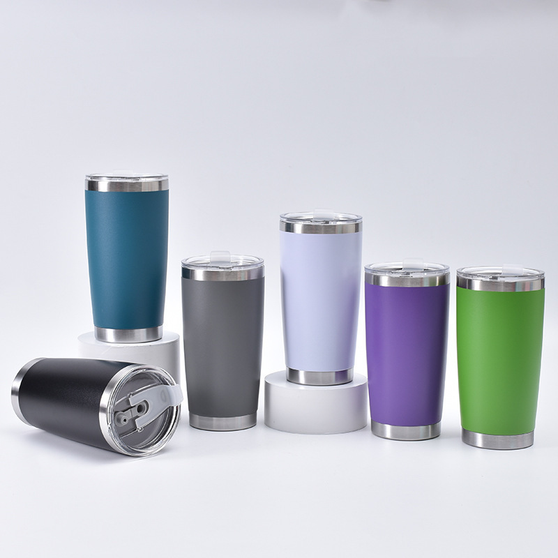 25 Pack China Warehouse 20oz powder coated coffee car tumblers with leak proof normal lids for laser engraving