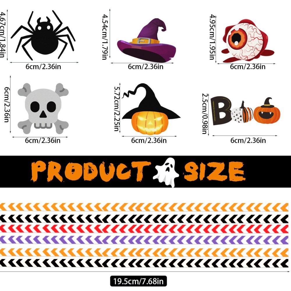 6pcs set 144pack Yipai China Warehouse 144 Pcs Halloween Paper Straws,Skull Spider Eyeball Pumpkin Pattern South Striped halloween Party Straws for Juices,Milkshakes,Coffee
