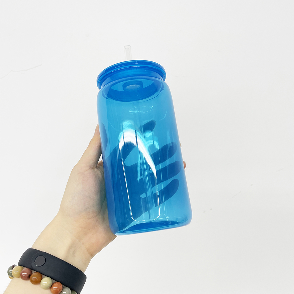 50 Pack YIPAI USA Warehouse 16oz Bright Neon Color Plastic Can Same Size As Glass Can For UV DTF Wraps