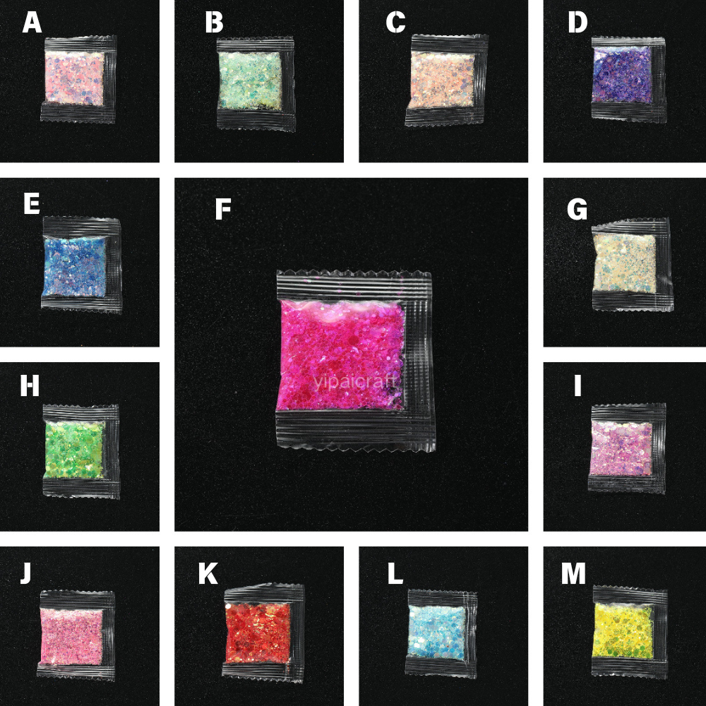 1Kg Pack Total 5Kgs Yipai China Warehouse 0.4mm 1mm 2.5mm Glitter for Art Crafts Tumbler Scrapbook Jewelry Making, Assorted Body Face Hair Glitter Bulk Ship By Air