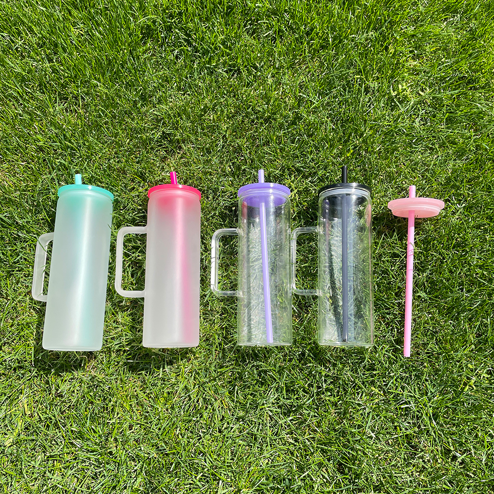 25 Pack YIPAI China Warehouse 20oz Clear Frosted Straight Beverage Mugs For Sublimation And UV DTF Wraps