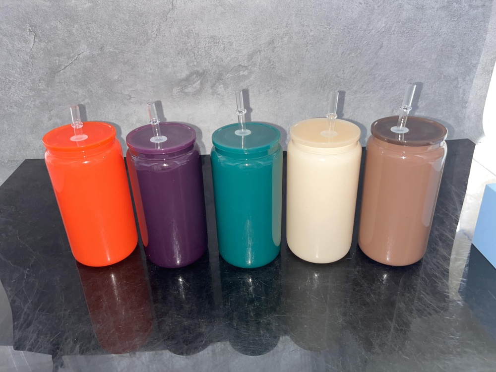 25 50 Pack China Warehouse Autumn&Winter Maillard Color Glass Can for Sublimation and UV DTF Wraps