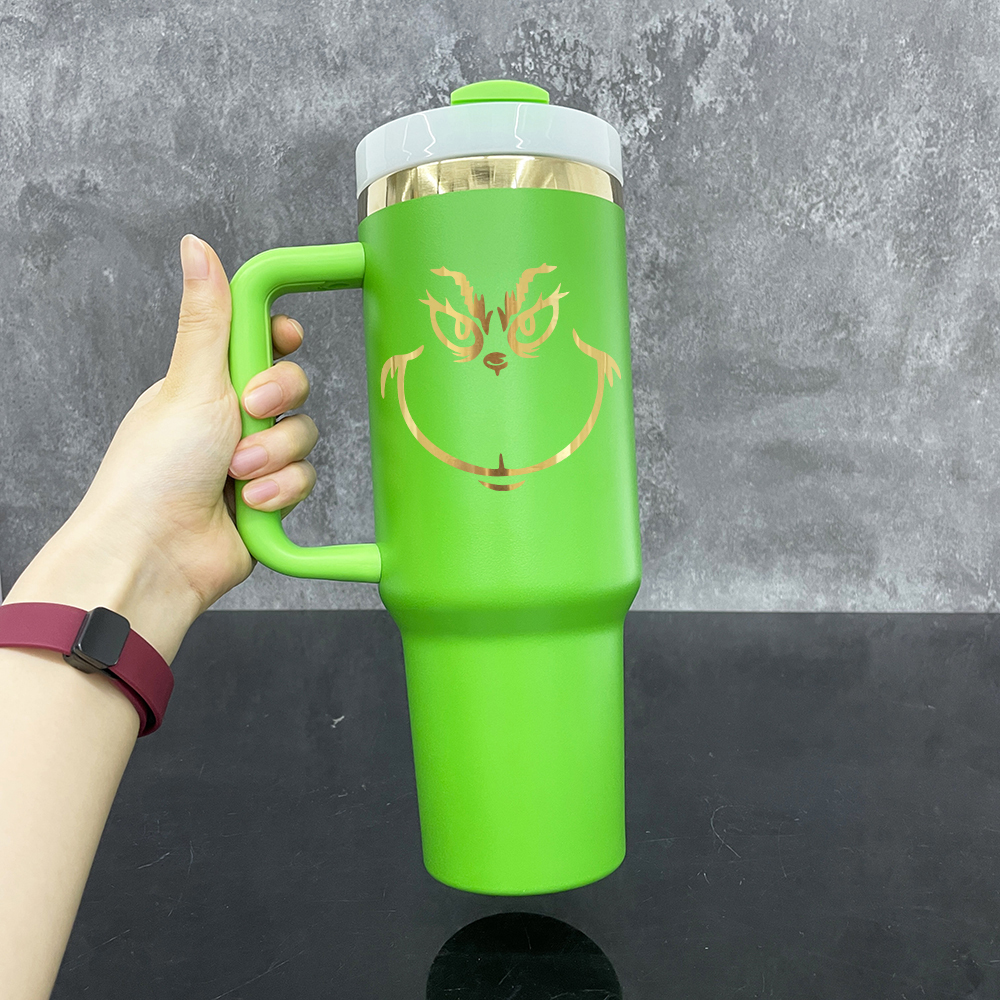 20Pack Yipai China Warehouse mirror gold plated underneath powder coated Christmas green 40oz H2.0 tumbler for laser engraved