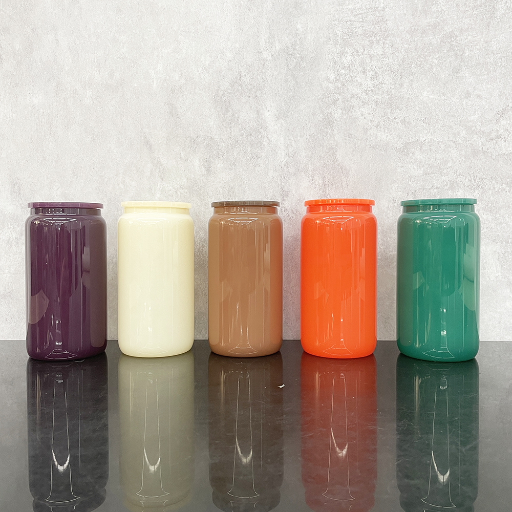 25 Pack Yipai China Warehouse 16oz Autumn Cocoa &Winter Christmas Color Glass Can for Sublimation and UV DTF Wraps