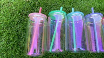 25 Pack YIPAI USA Warehouse 16oz Rainbow Glass Can For Sublimation And UV DTF Wraps