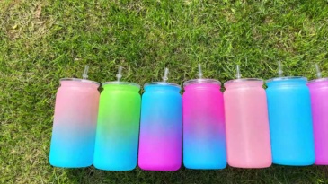 50 Pack YIPAI China Warehouse 16oz Matte Colors Acrylic Plastic Cans Same Size As Glass Cans