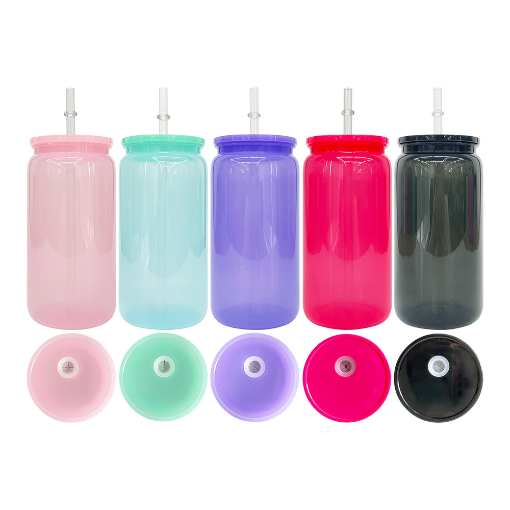 50 Pack YIPAI China Warehouse Macaron Colored Plastic Cup Same Shape As 16oz Glass Can