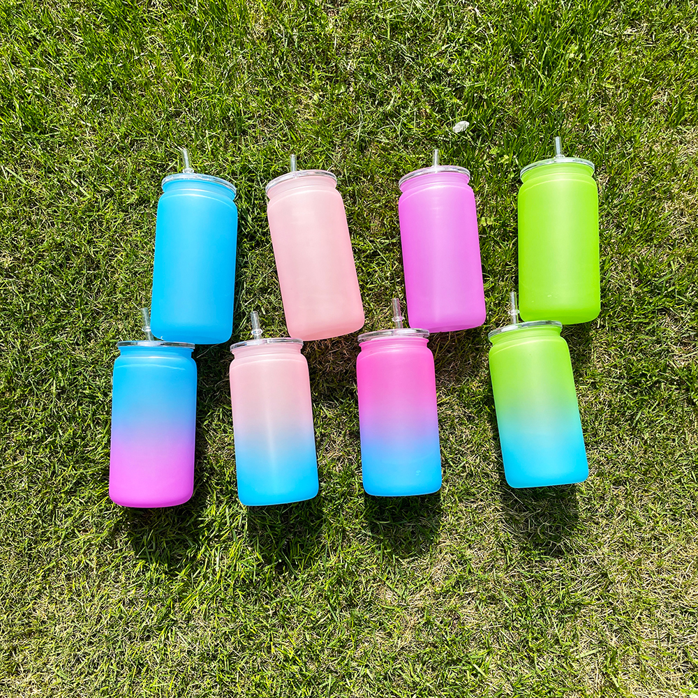 50 Pack YIPAI China Warehouse 16oz Matte Colors Acrylic Plastic Cans Same Size As Glass Cans