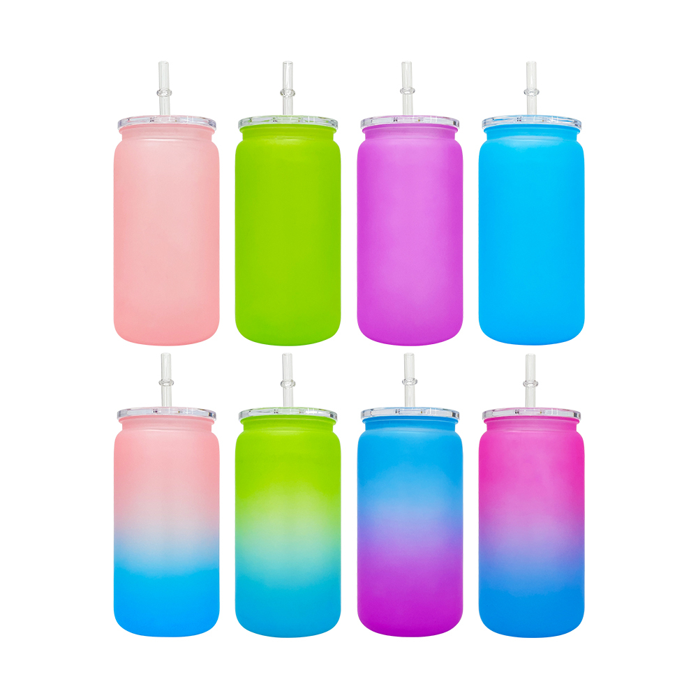 50 Pack YIPAI China Warehouse 16oz Matte Colors Acrylic Plastic Cans Same Size As Glass Cans