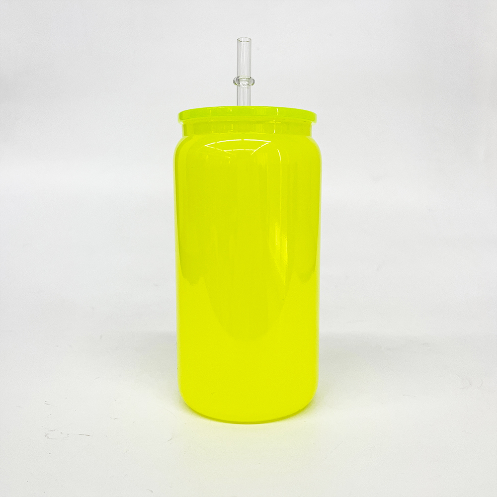 25 Pack 50 Pack YIPAI China Warehouse 16oz Neon Glass Can For Sublimation And UV DTF Wraps