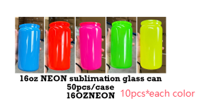 25 Pack 50 Pack YIPAI China Warehouse 16oz Neon Glass Can For Sublimation And UV DTF Wraps
