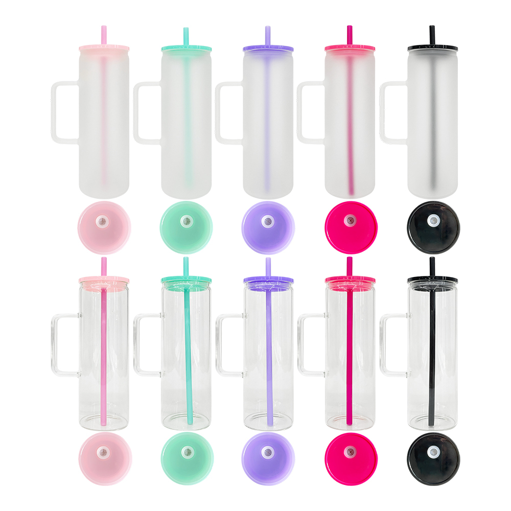 25 Pack YIPAI China Warehouse 20oz Clear Frosted Straight Beverage Mug For Sublimation And UV DTF Wraps