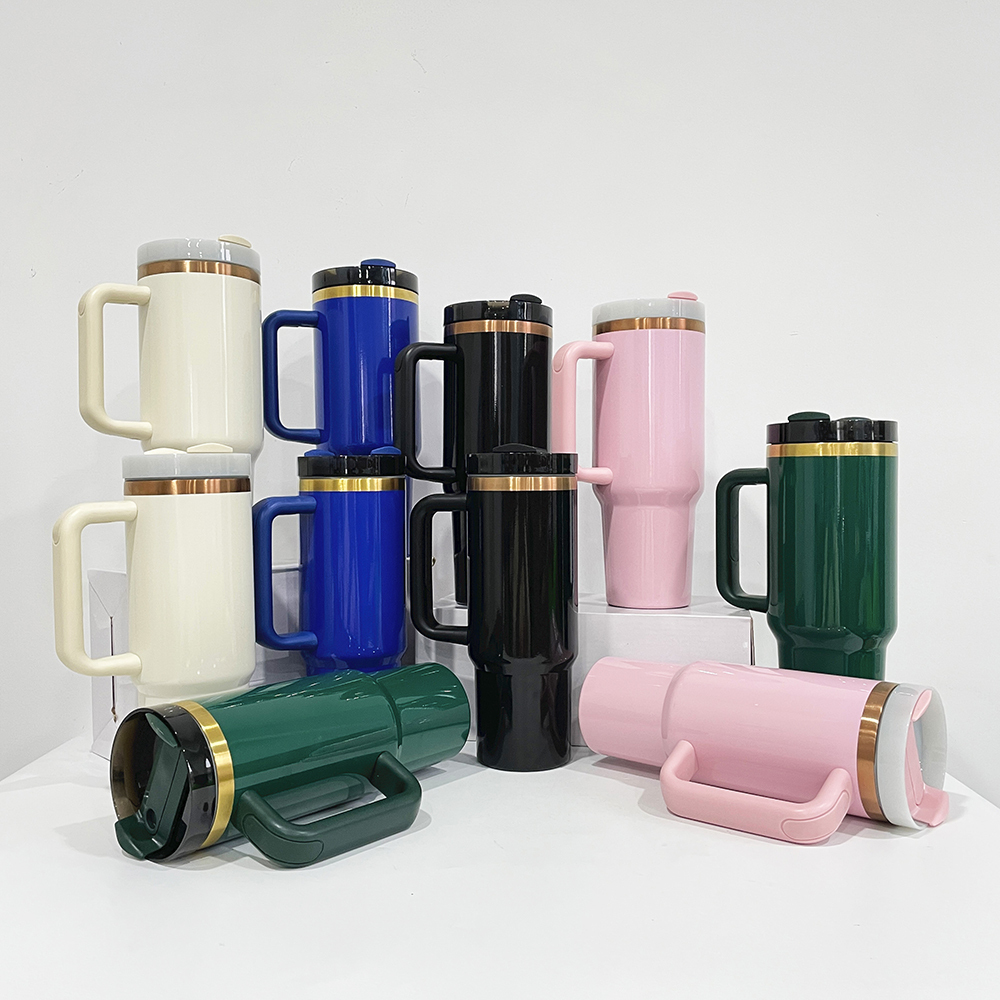 25 Pack YIPAI China Warehouse 30oz & 40oz H2.0 Deco-Collection-Style Powder Coat Gold & Copper Mixed Tumblers