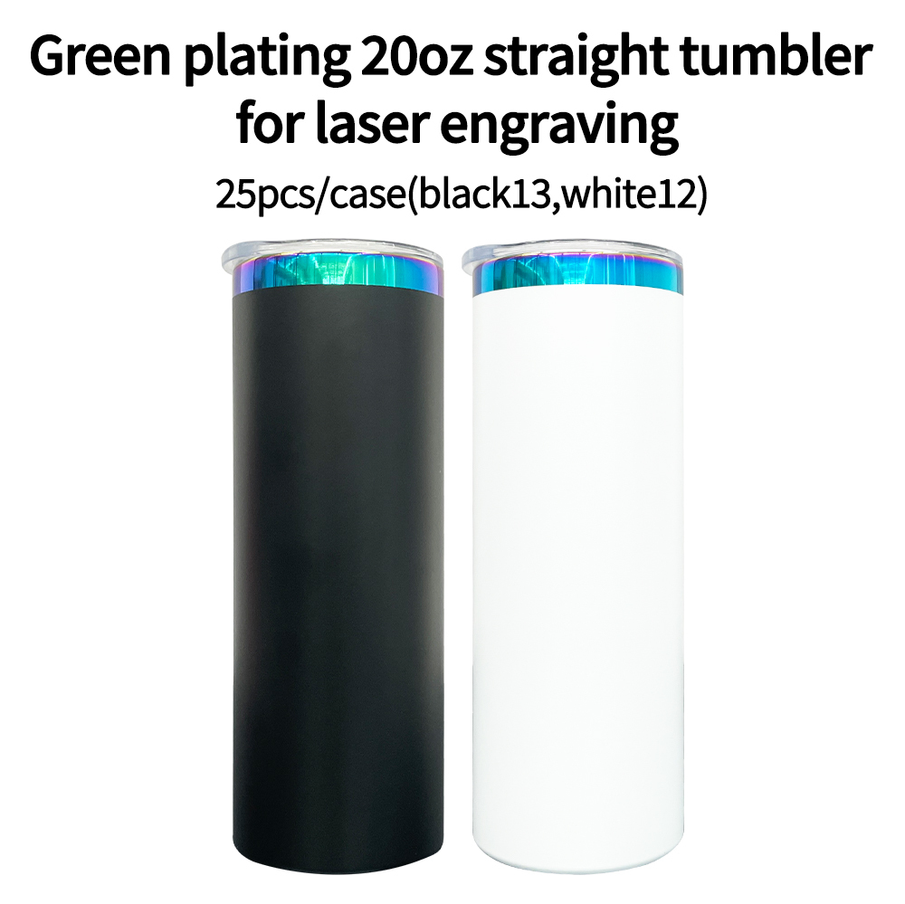 25 Pack YIPAI China Warehouse 20oz Gold Underneath Christmas Color Skinny Straight Tumbler for Laser Engraving